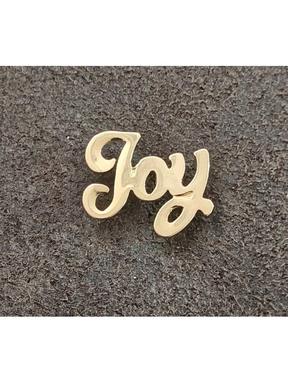 1980s Gold Tone Cursive "Joy" Script Pin - Picture 4 of 8